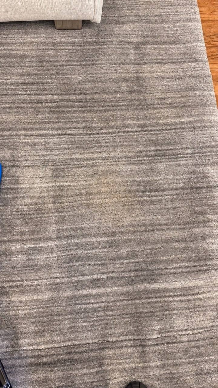 Same wool rug after professional enzyme treatment and hot-water extraction by Stain Steamer