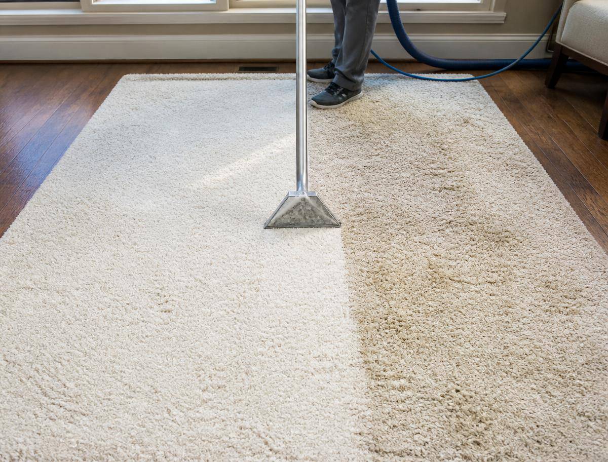 Area Rug Cleaning in progress